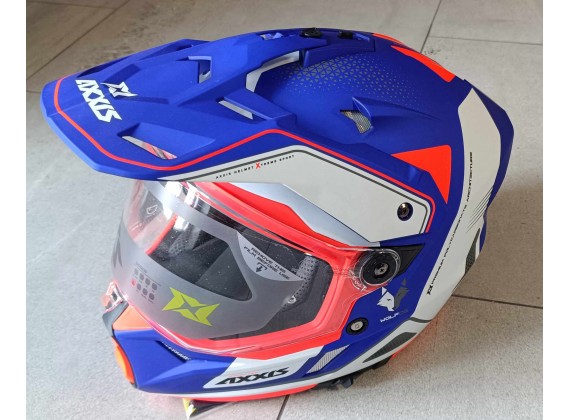 Enduro helma AXXIS WOLF DS roadrunner C7 matná modrá L