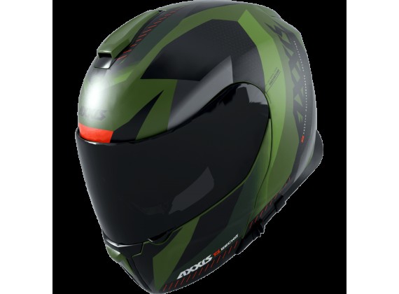 Výklopná helma AXXIS GECKO SV ABS shield f6 matná zelená S